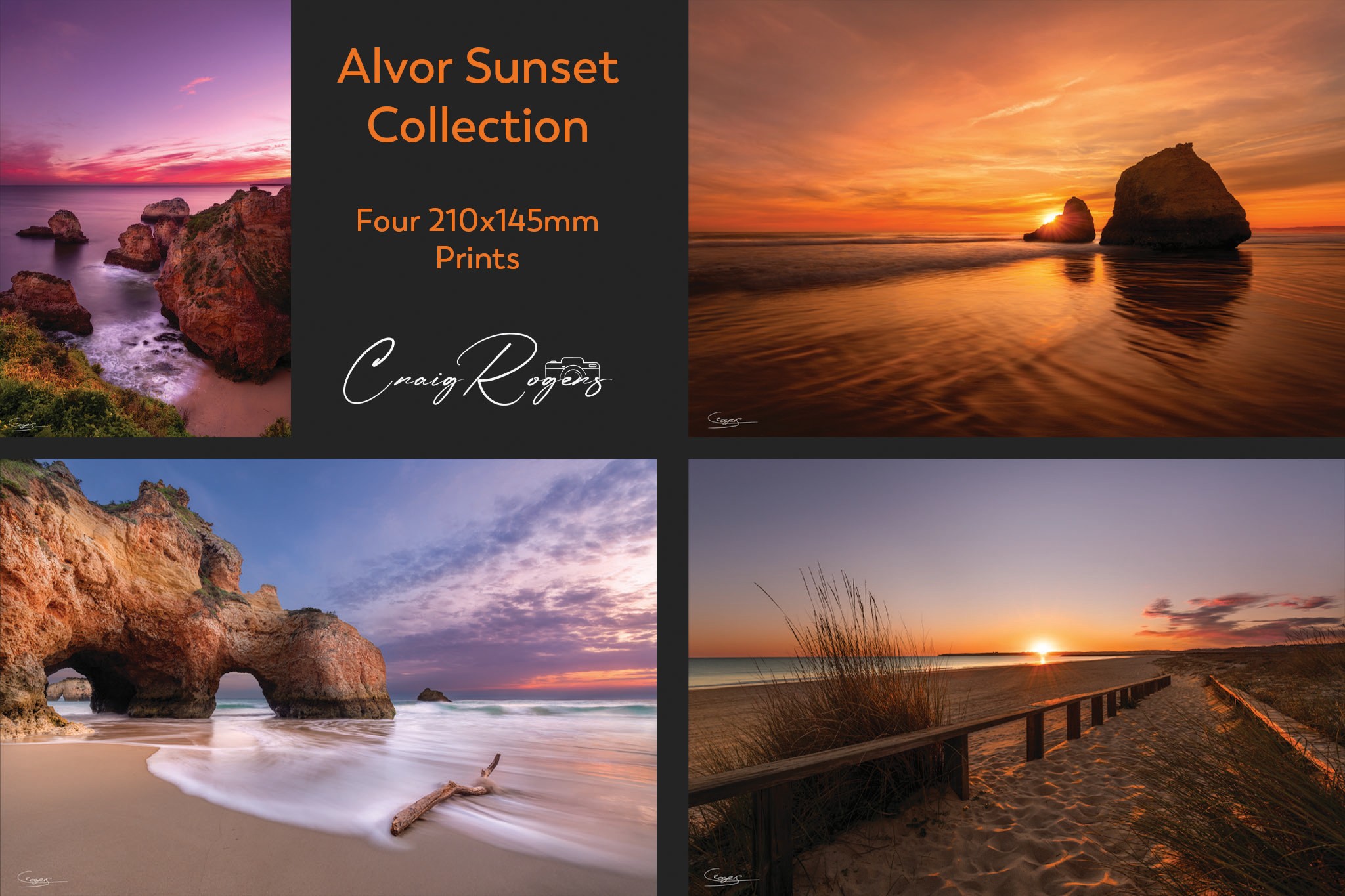 Alvor Sunset Collection: 4 Luster Prints (EU Only)