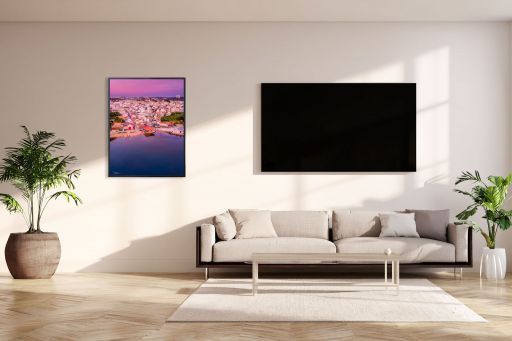SPECIAL EDITION : Sunset At The Water's Edge Framed In Piano Black - 700x500mm