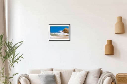 Behind The Waves - A4 Luster Paper - Framed - 420x320 Black (20% Discount, Free Frame)